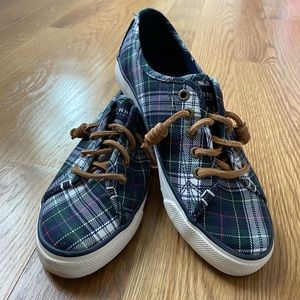 Sperry plaid slide on sneakers
